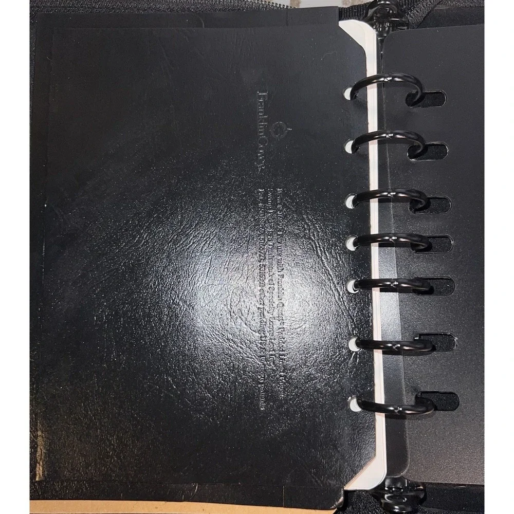 Franklin Covey Planner Wallet Organizer 7 Ring Binder Zipper Black 25833572/ EUC
